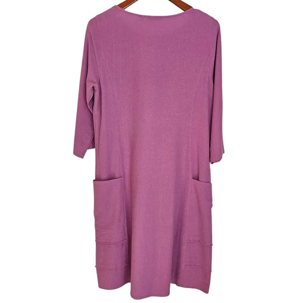 Soft Surroundings Orchid Purple Carpe Diem Cotton Gauze Lightweight Summer Dress